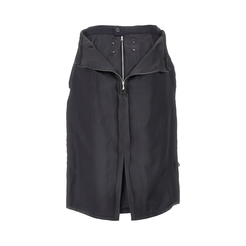 MAISON MARGIELA 42 wool-blend skirt with satin panel