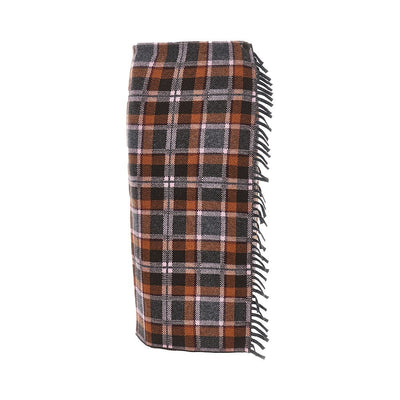 plaid wrap midi skirt