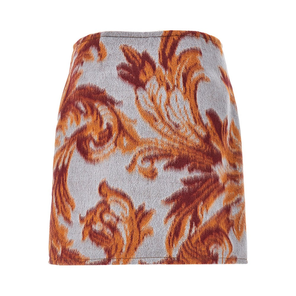 ETRO 42 jacquard wool-blend mini skirt