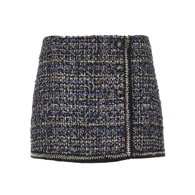 wool-blend tweed mini skirt