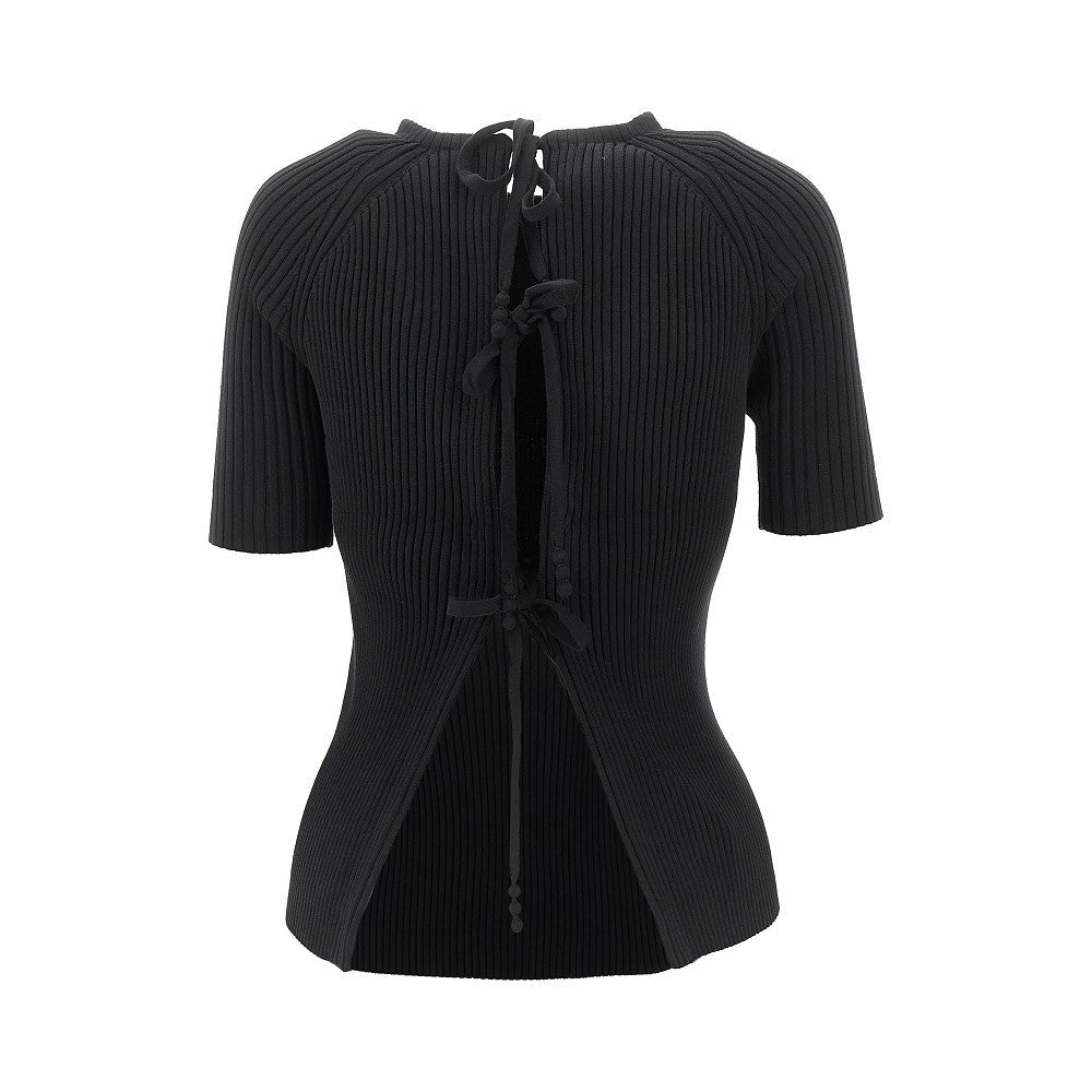 TORY BURCH L ribbed top with back lacing