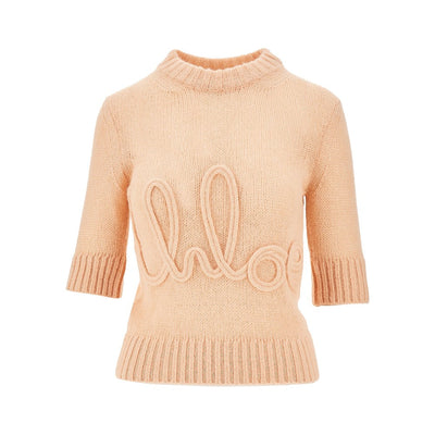 alpaca and silk sweater with logo