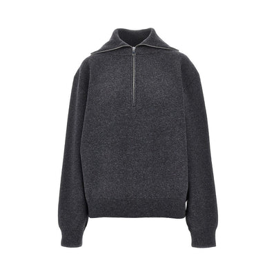 wool and cashmere half-zip sweater