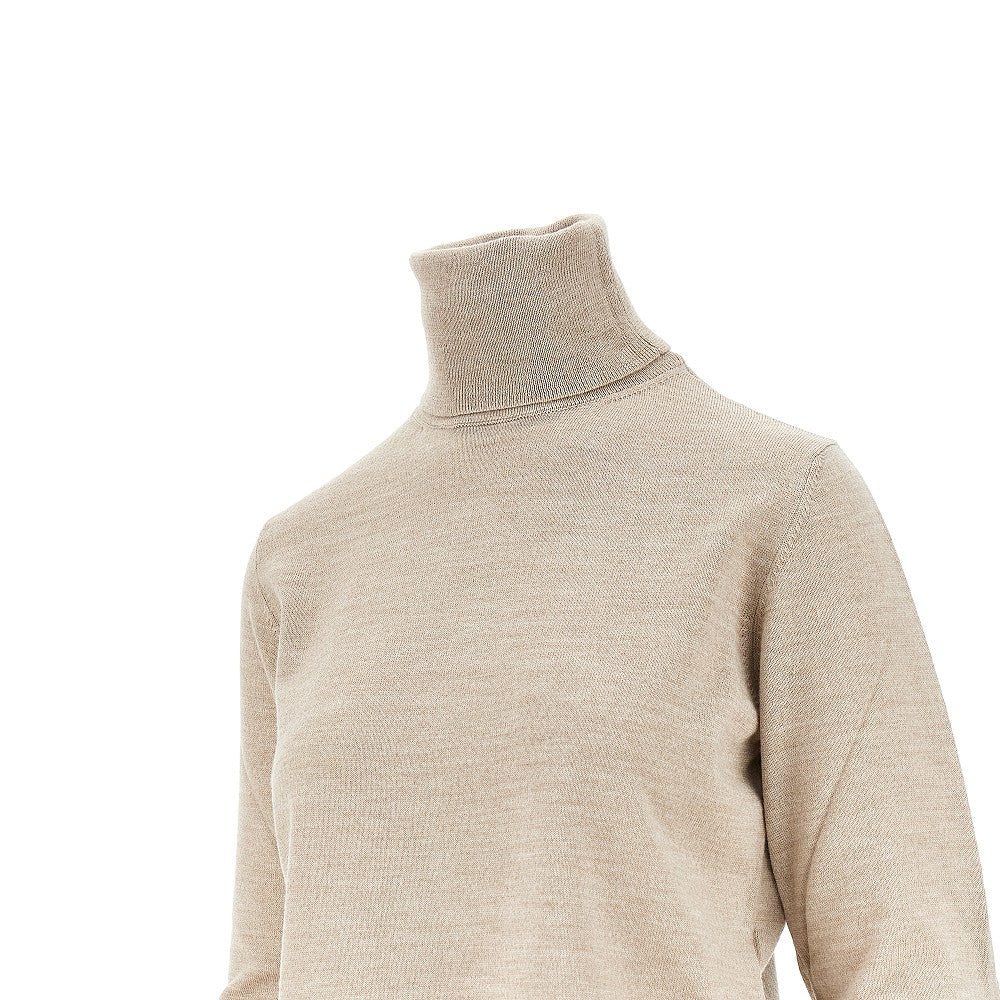 MM6 S wool turtleneck sweater with leather patches