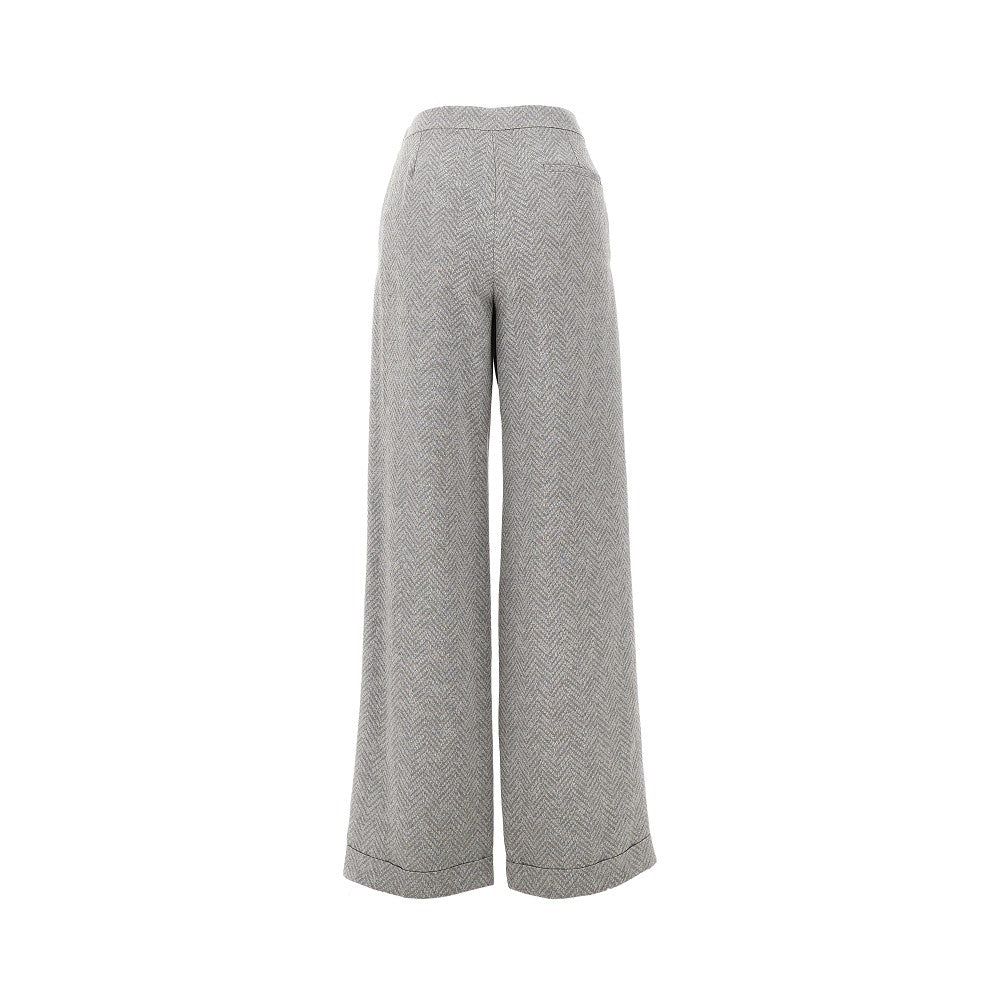 EMPORIO ARMANI 46 chevron viscose-blend pants