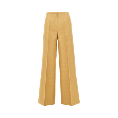 wide pants with hem slit