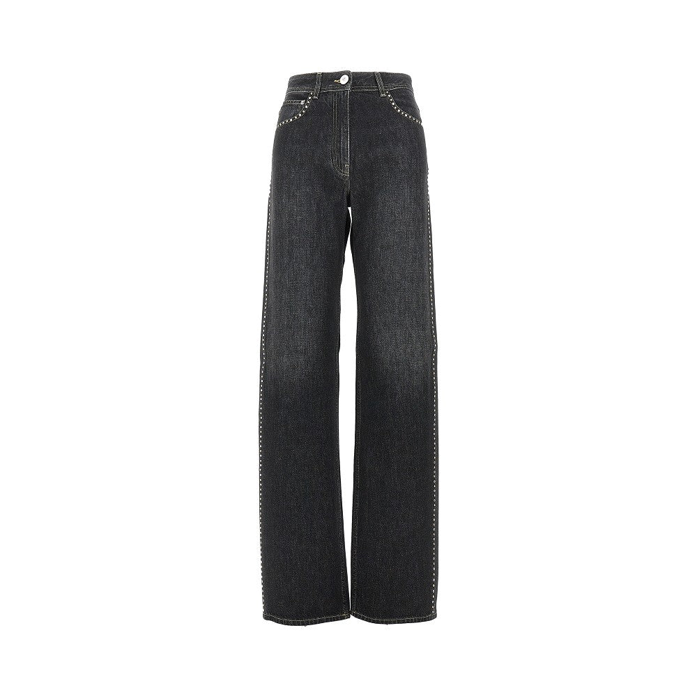 VERSACE 26 high-rise jeans with studs and crystals