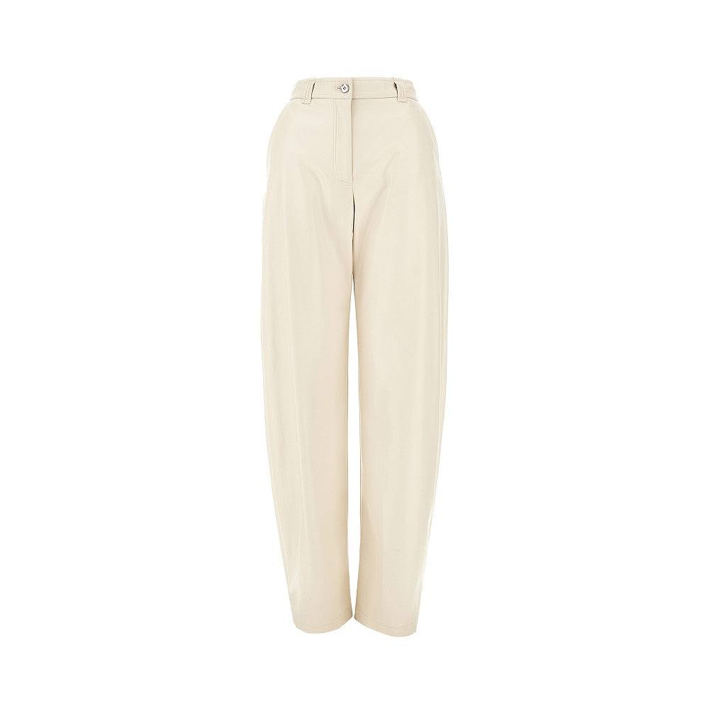 PINKO 38 faux leather barrel leg pants