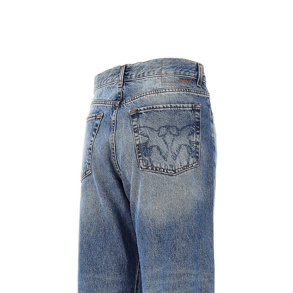 PINKO 29 wide leg jeans with turned-up hem