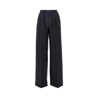 stretch wool-blend wide-leg pants