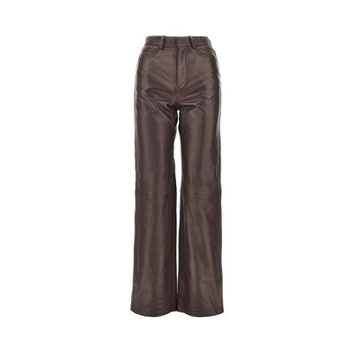 leather straight leg pants