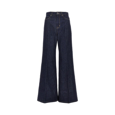 cotton denim wide-leg jeans