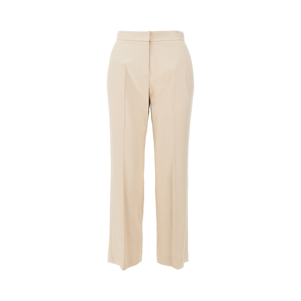 MSGM 40 canvas cropped straight leg pants