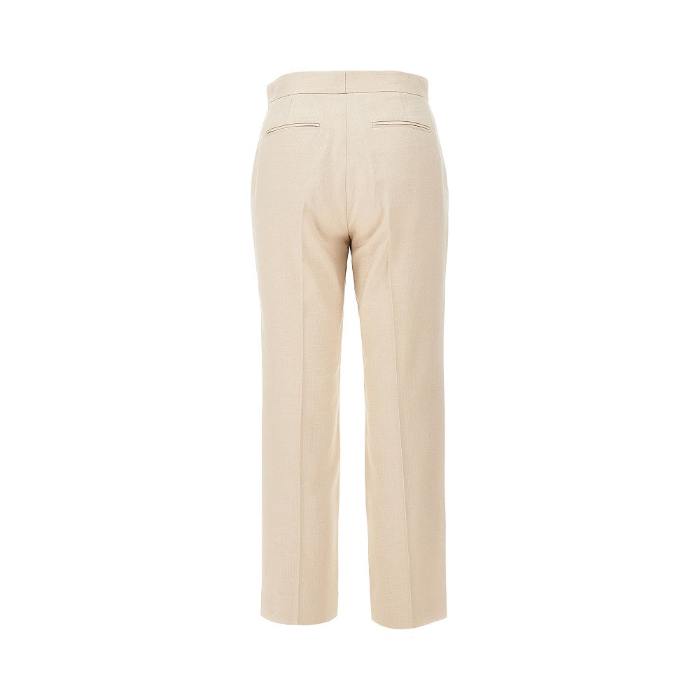 MSGM 40 canvas cropped straight leg pants