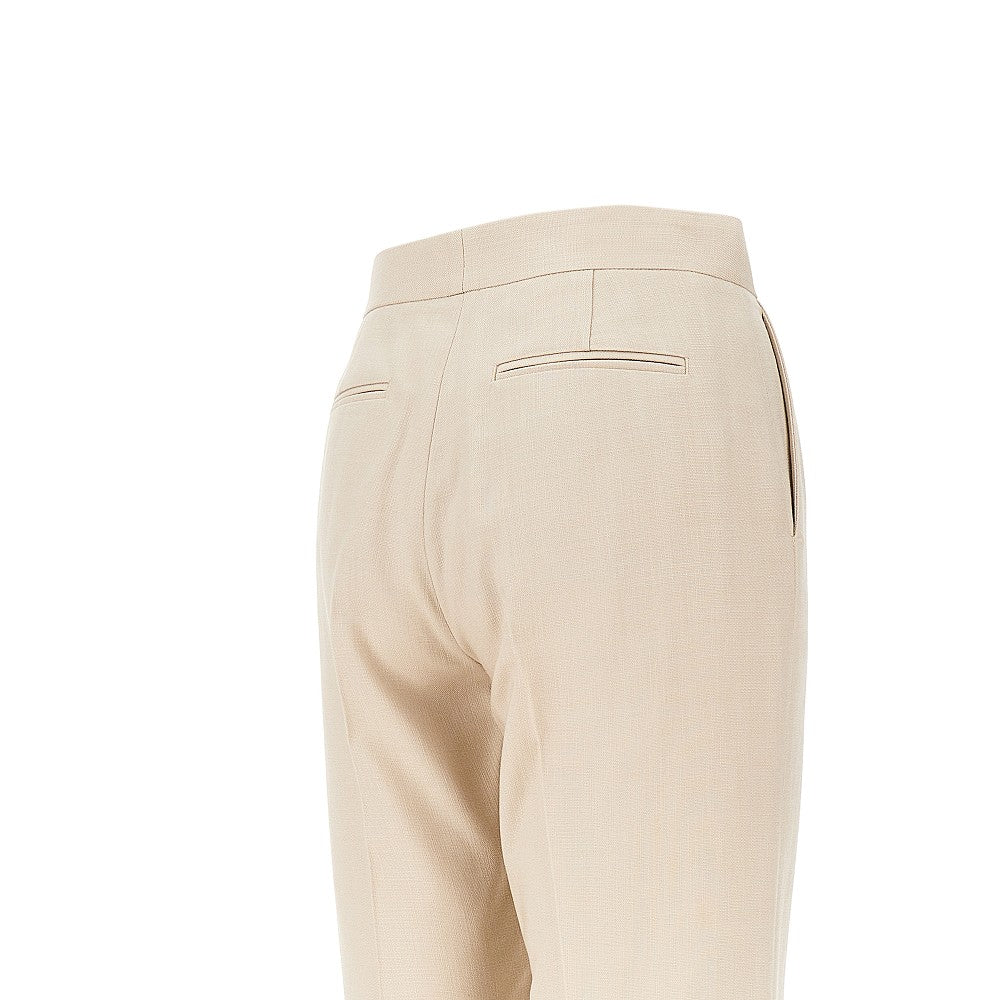 MSGM 40 canvas cropped straight leg pants