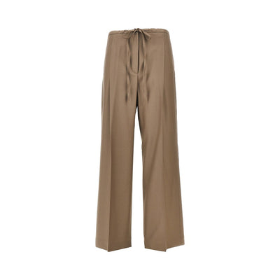 single pleat wool pants