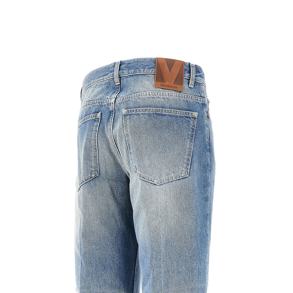 VALENTINO 30 cuffed-effect straight jeans