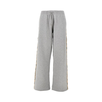 wide leg sweatpants with check details