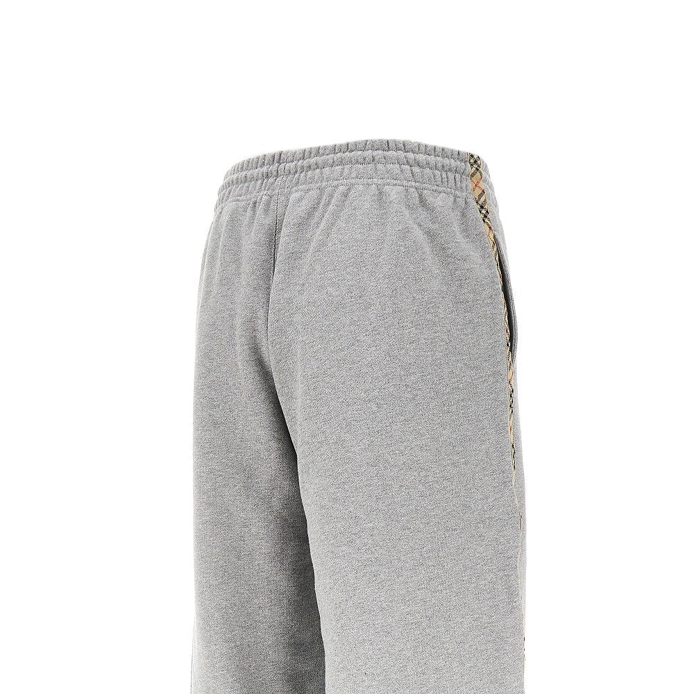 BURBERRY XS wide leg sweatpants with check details