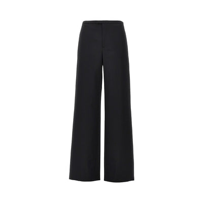 wool twill wide leg pants