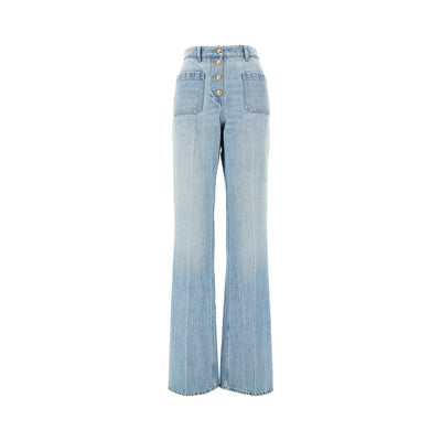 straight leg denim pants