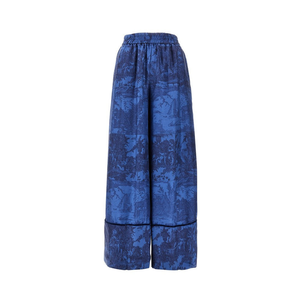 PIERRE LOUIS MASCIA S printed silk wide leg pants