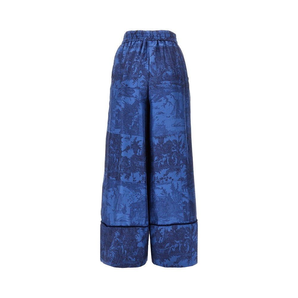 PIERRE LOUIS MASCIA S printed silk wide leg pants