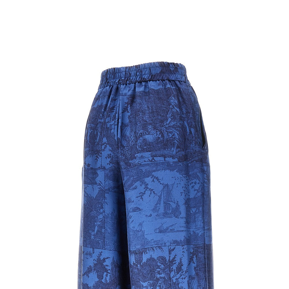 PIERRE LOUIS MASCIA S printed silk wide leg pants