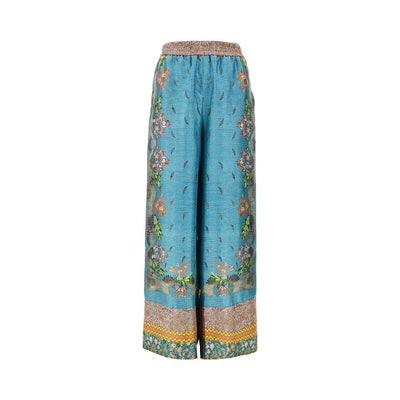 printed silk wide-leg pants