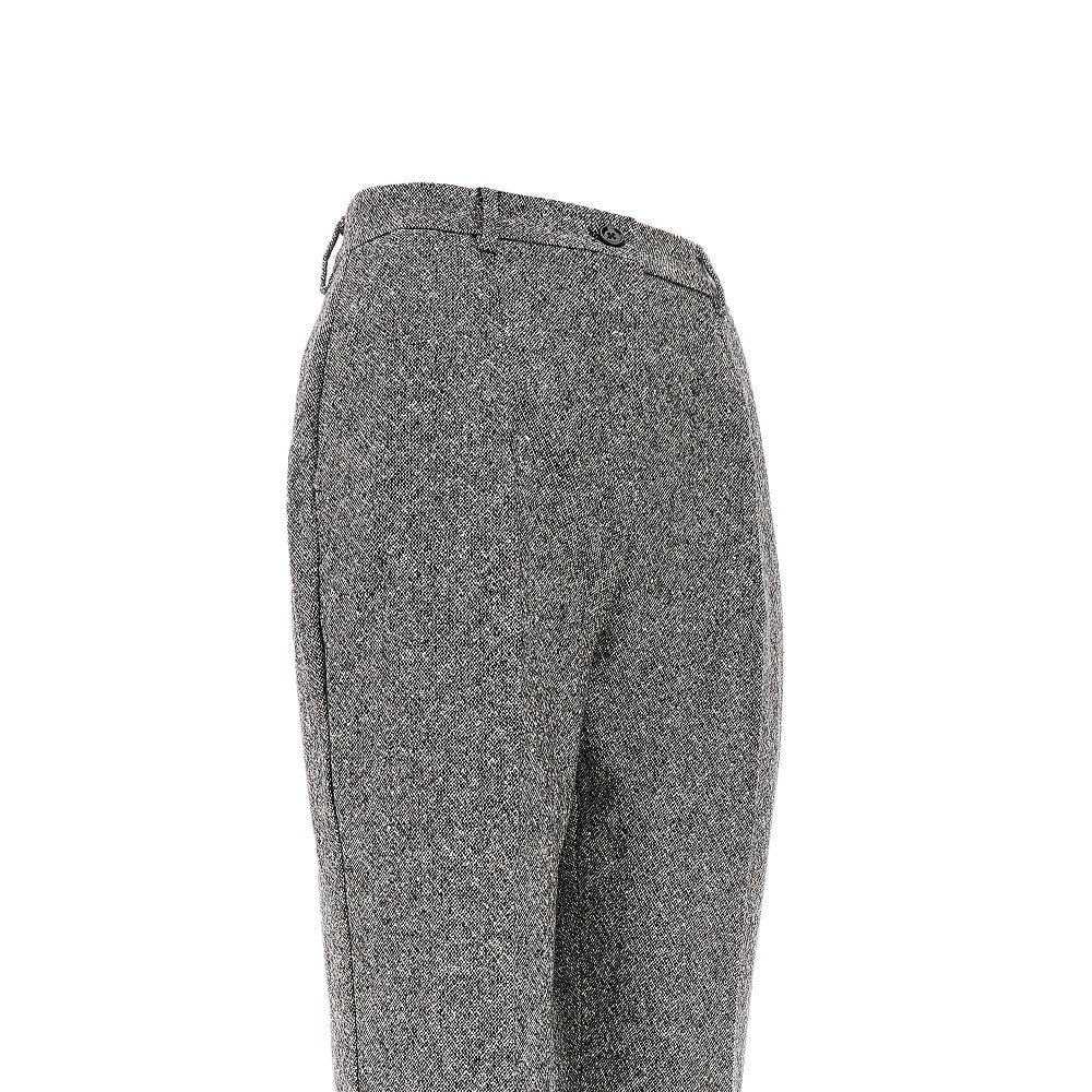 DOLCE&GABBANA 44 two-tone wool high-rise pants