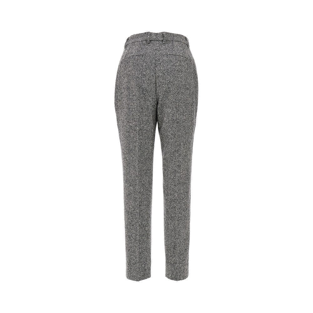 DOLCE&GABBANA 44 two-tone wool high-rise pants