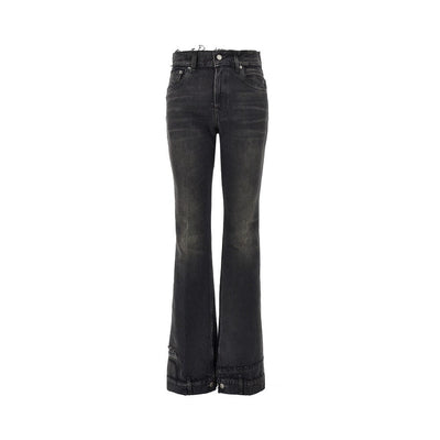 flora vintage effect jeans