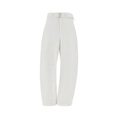 twisted denim pants with belt