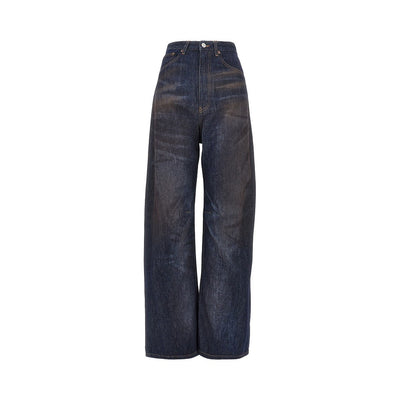 used effect wide leg jeans