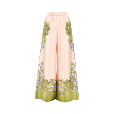 printed silk palazzo pants