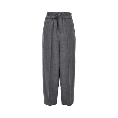 wool pants with elasticated waist