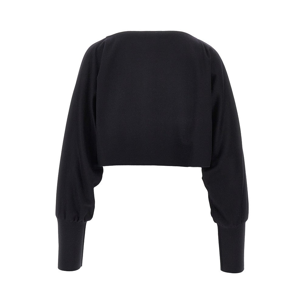 EMPORIO ARMANI 42 wool-blend cloth cropped top