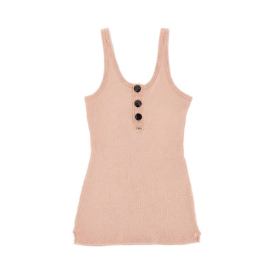 henley ribbed cotton tank top