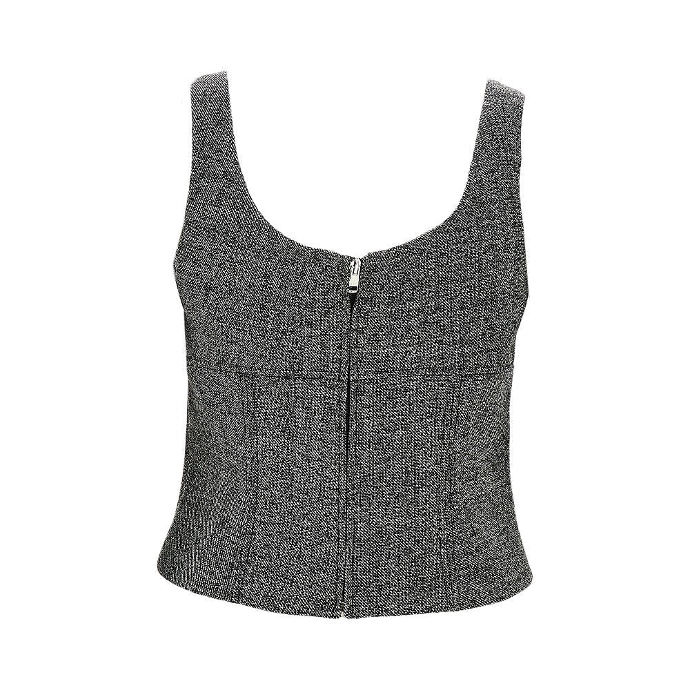 GUCCI 42 wool grisaille top