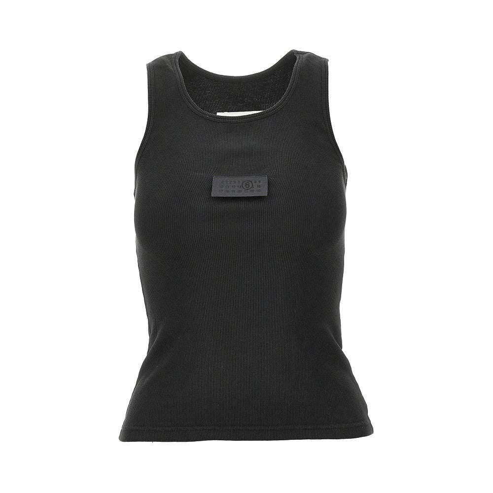MM6 XS ribbed tank top with numeric label