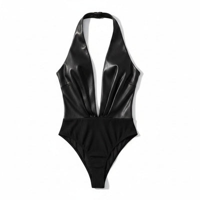 faux leather bodysuit