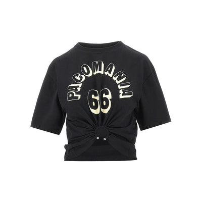 cropped t-shirt with piercing detail