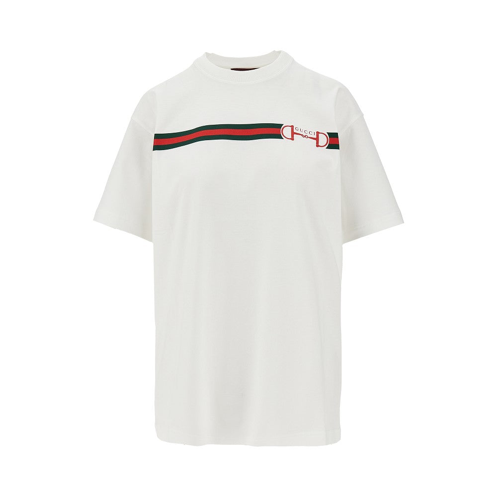 GUCCI XS web and horsebit print t-shirt
