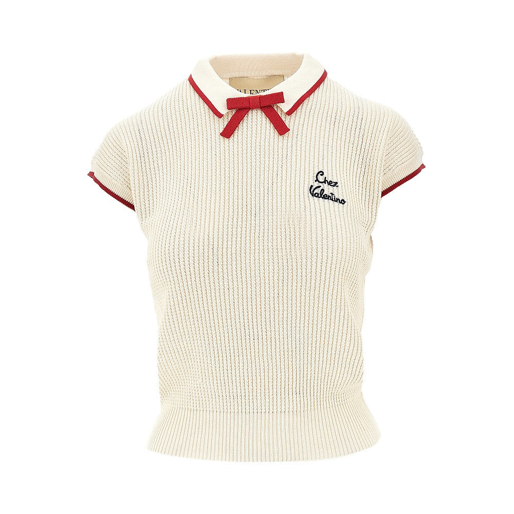 VALENTINO S chez valentino embroidery knitted top