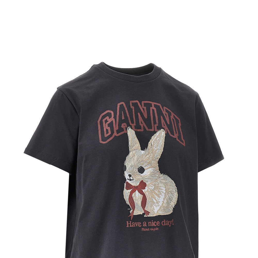 GANNI L bunny print t-shirt