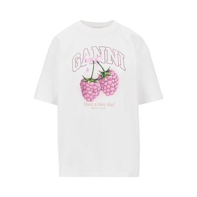 cotton t-shirt with raspberries print