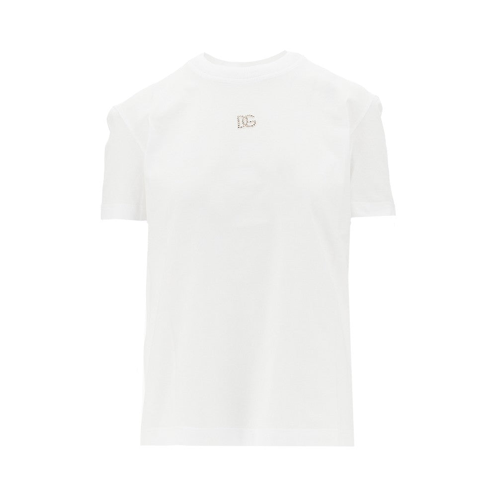 DOLCE&GABBANA 38 strass logo t-shirt