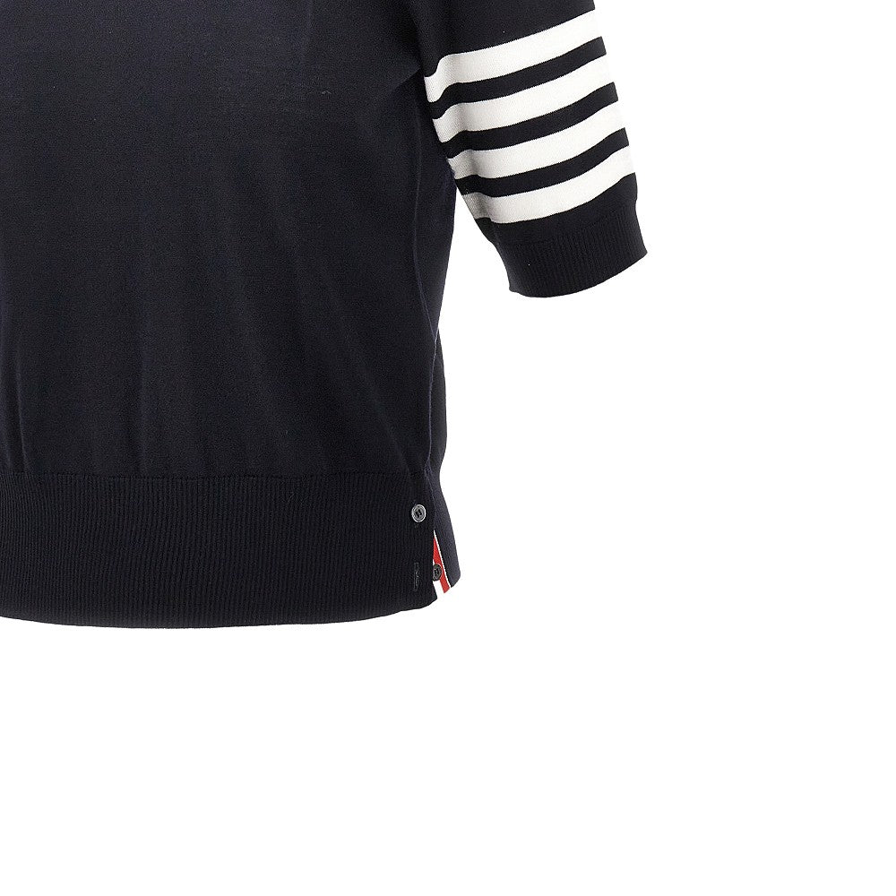 THOM BROWNE 36 wool t-shirt with 4 bar inlay
