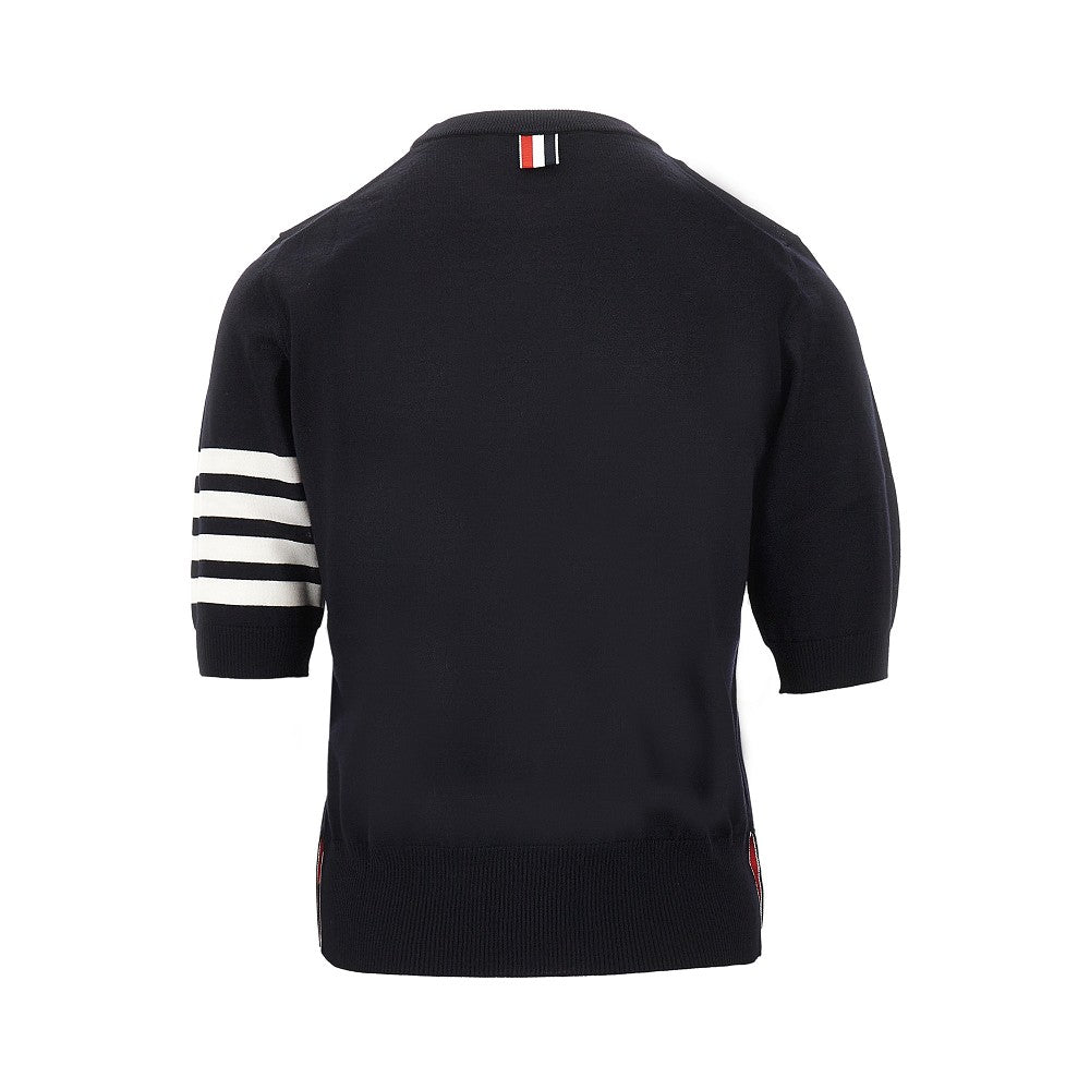 THOM BROWNE 36 wool t-shirt with 4 bar inlay