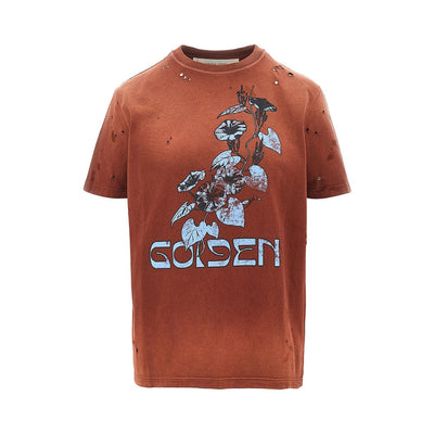 vintage-effect printed t-shirt